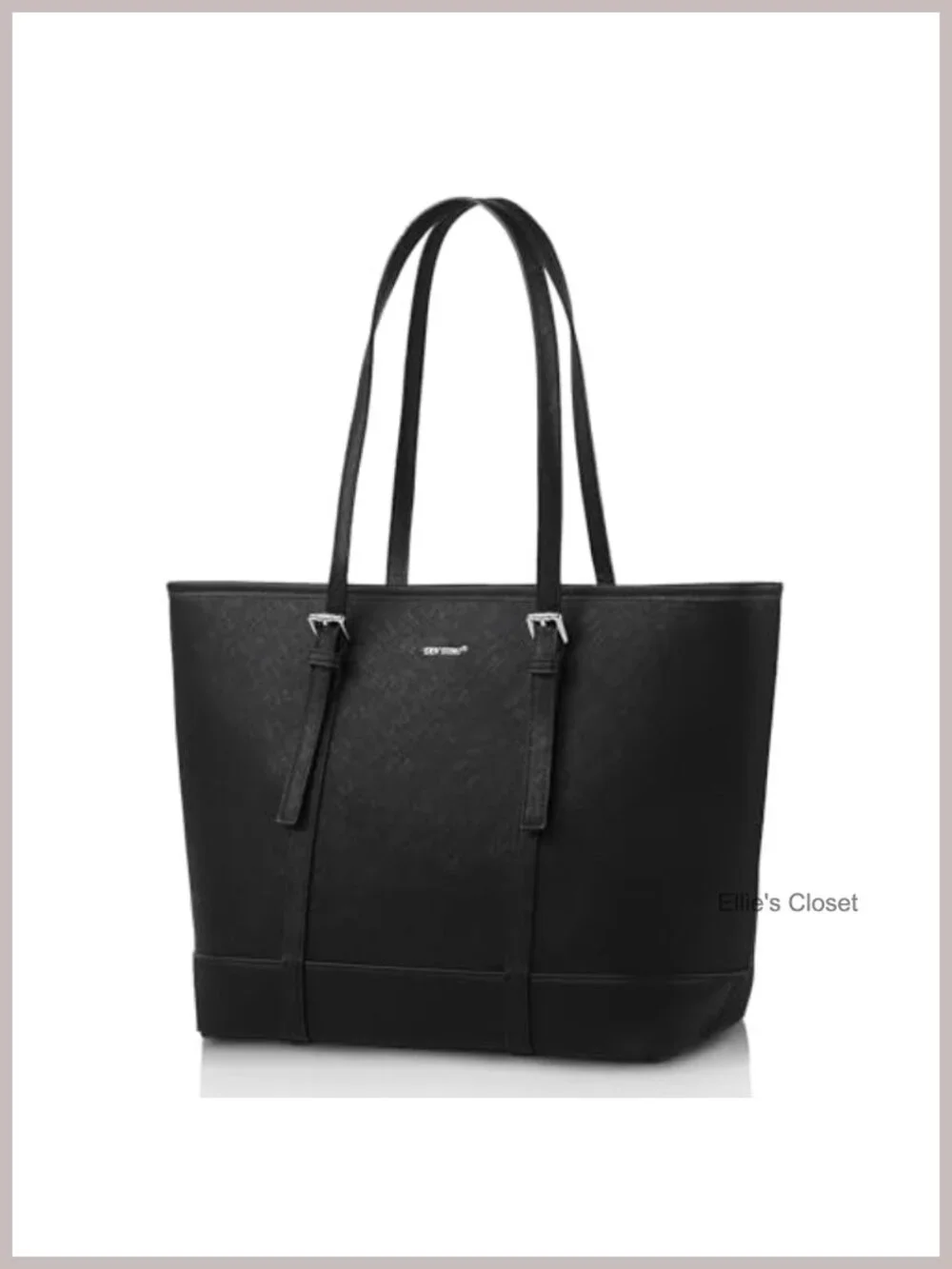 TANTOMI Vegan Leather Large Tote Bag with Compartments Top Handle Shoulder